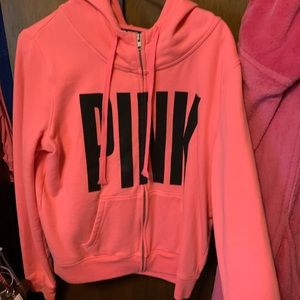 Pink funnel neck